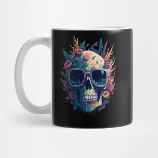 Gothic Flowers and Skull Mug